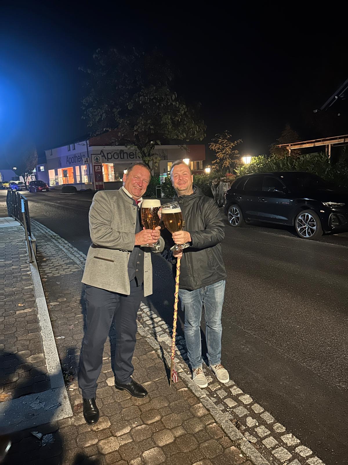 Einstandsständchen des BMV Steinakirchen für den neuen Bürgermeister Christian Lothspieler